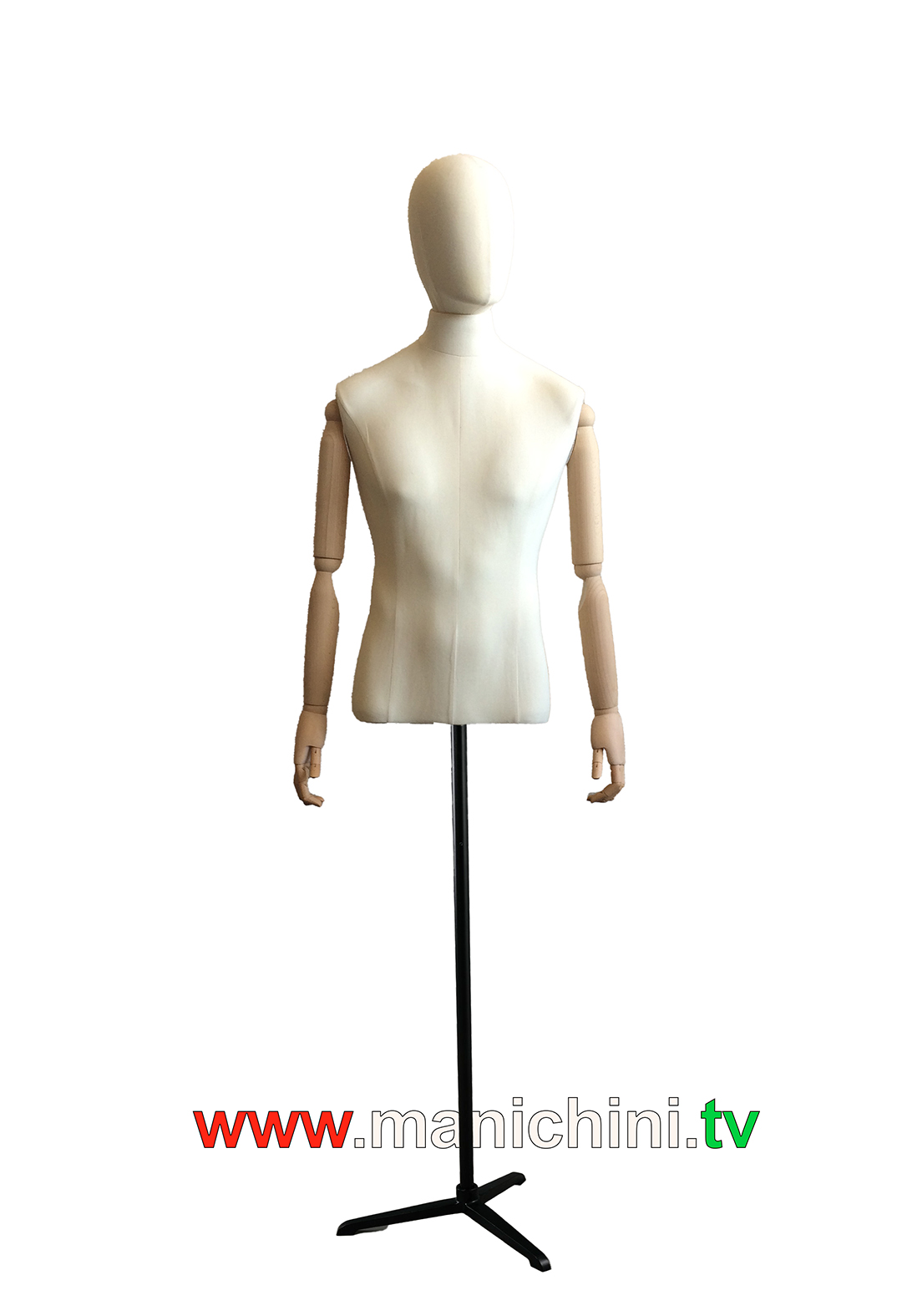 Upholstered busts Ivory tailored man bust Wooden arms with head