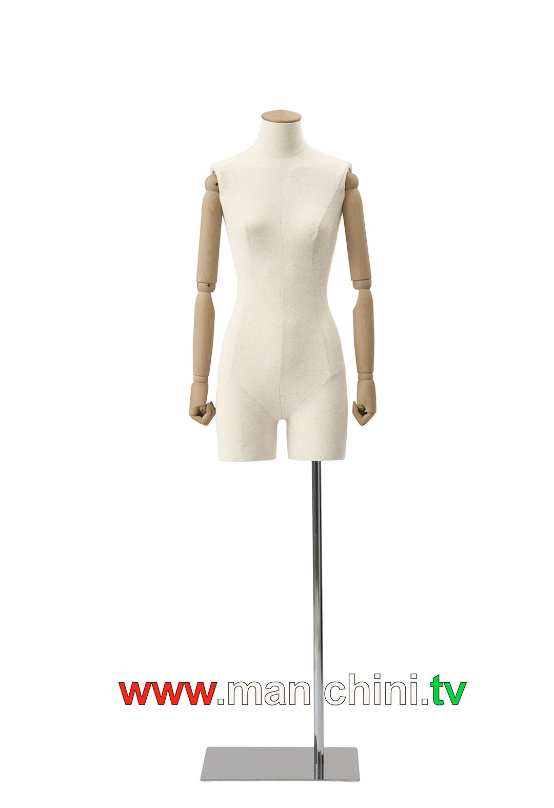 Long Covered Busts Ivory Tailored Woman Bust Wooden Arms With Cap