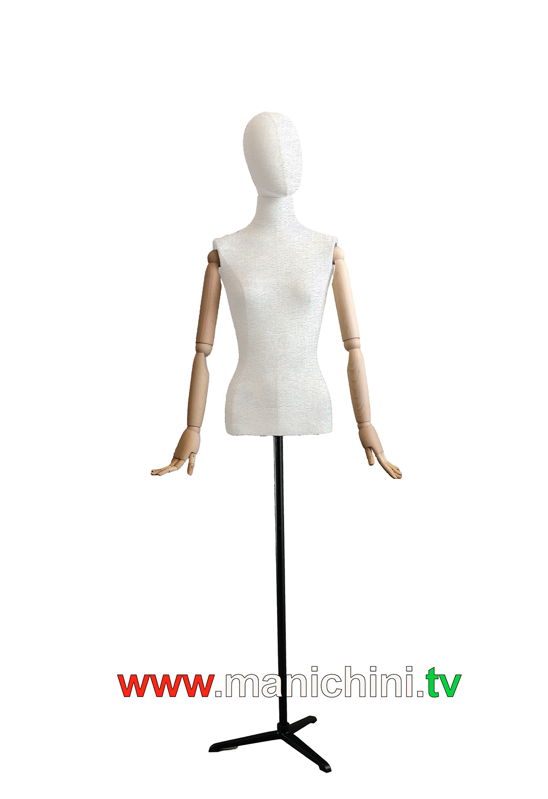 Velvet Upholstered Busts Bust Woman Tailored White Wooden Arms with Head