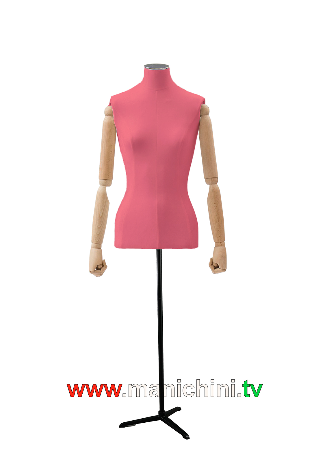 Velvet Upholstered Busts Bust Woman Tailored Pink Wooden Arms with Head