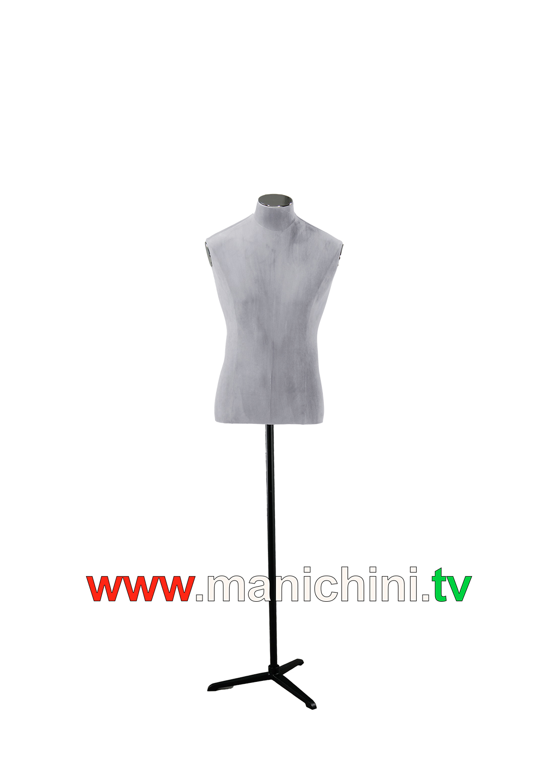 Velvet upholstered busts Dark grey tailored woman bust in wood