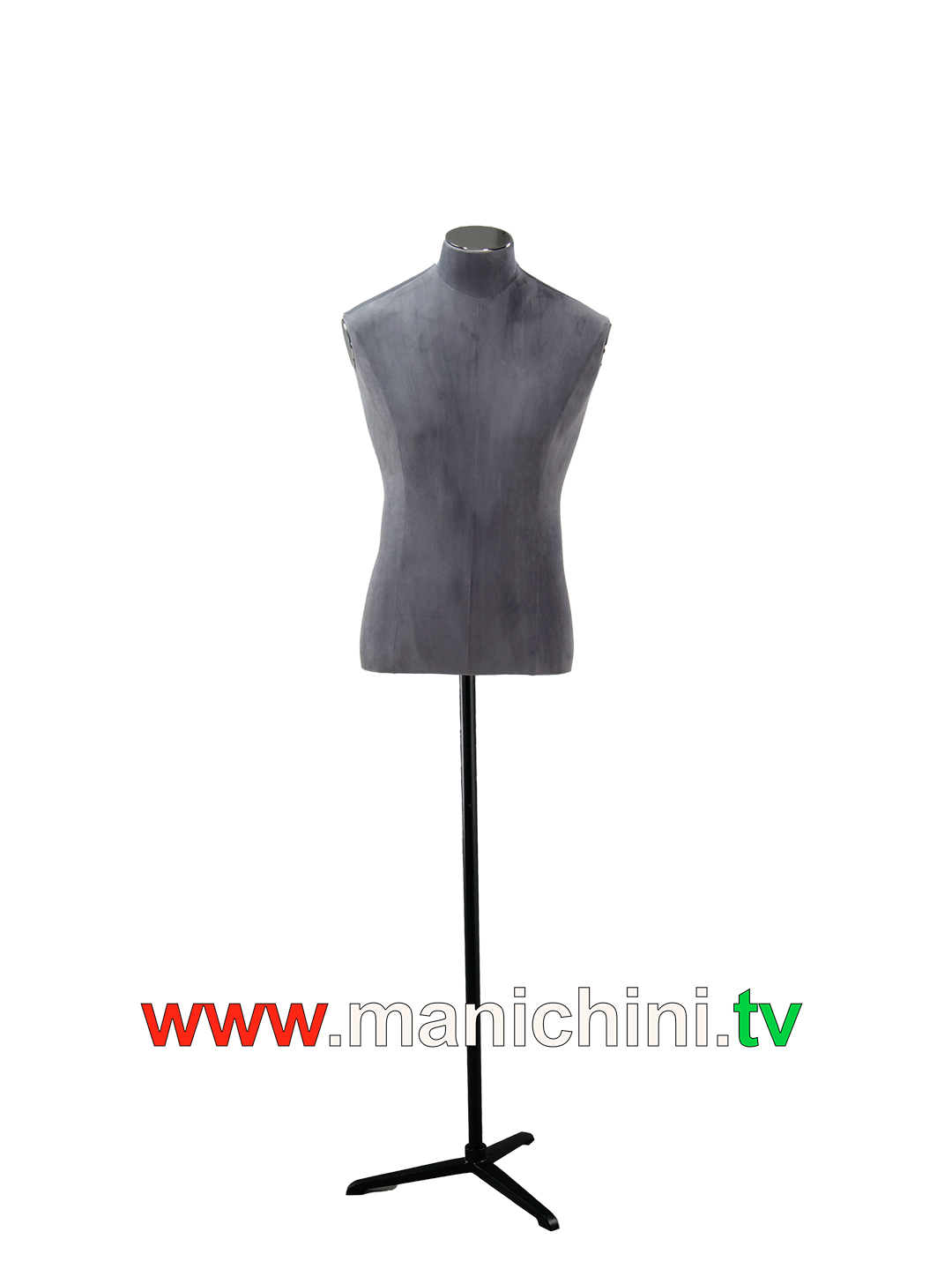 Velvet upholstered busts Dark grey tailored woman bust in wood